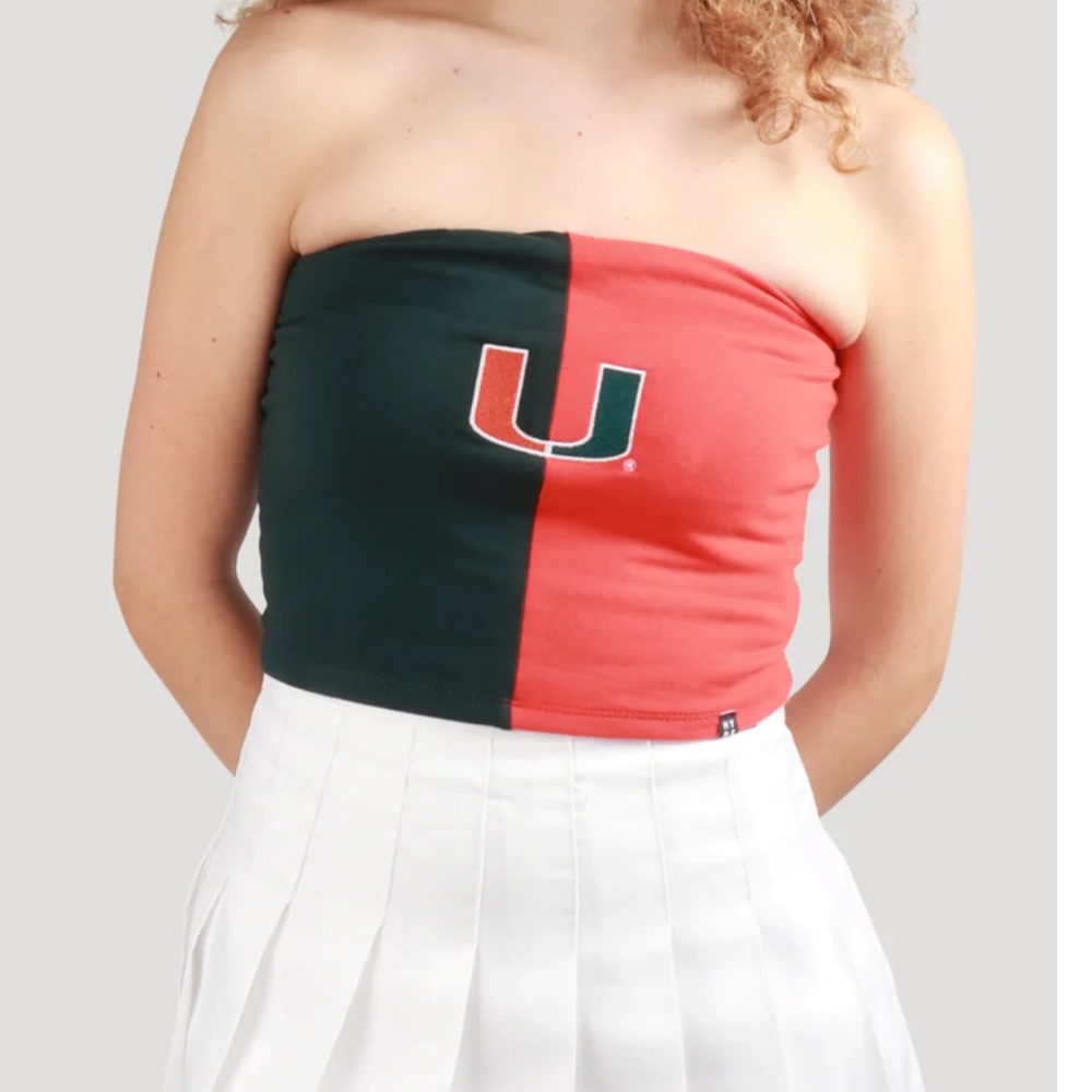 U Miami Two Tone Crop Top Bandeau